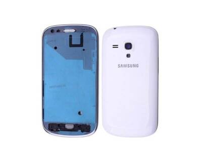 Samsung Galaxy S3 Mini i8190 Kasa Kapak Beyaz Çıtalı - 1