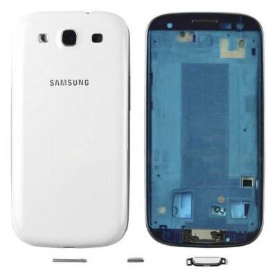 Samsung Galaxy S3 Neo i9300i i9301i i9308i Kasa Kapak Tuş Beyaz Çıtalı - 1