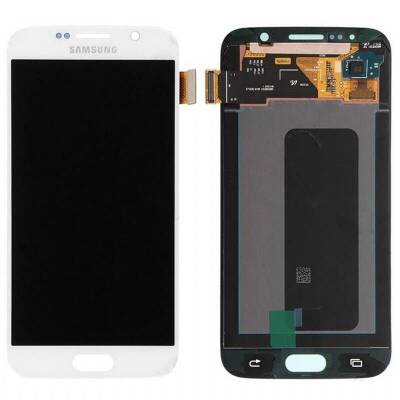 Samsung Galaxy S6 G920 Lcd Ekran Dokunmatik Beyaz Servis GH97-17260B - 1